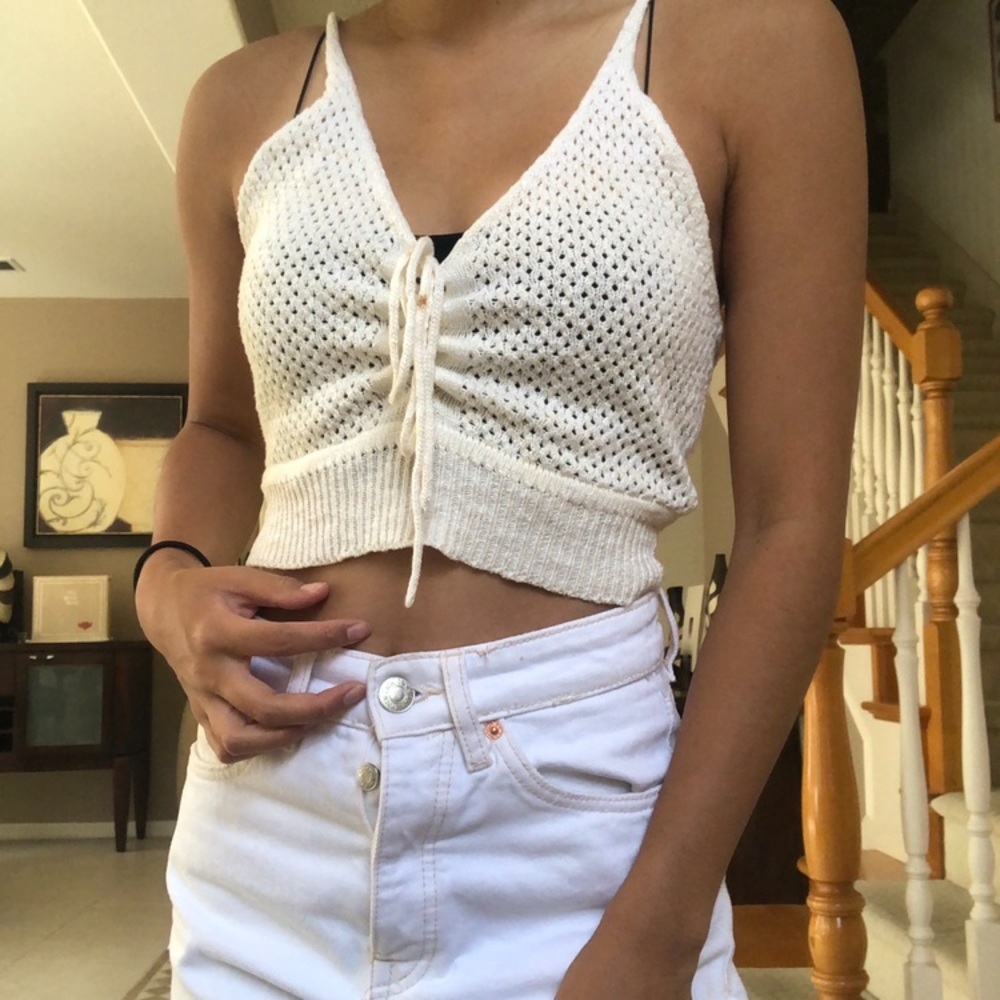 vintage crochet cinch tank